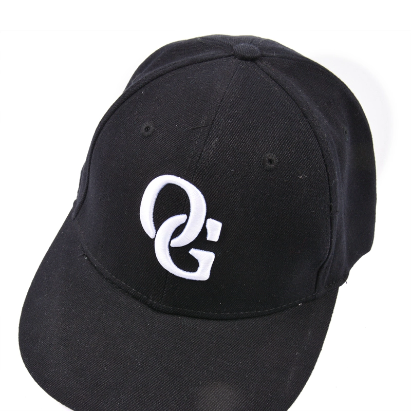 3d embroidery black fitted baseball cap