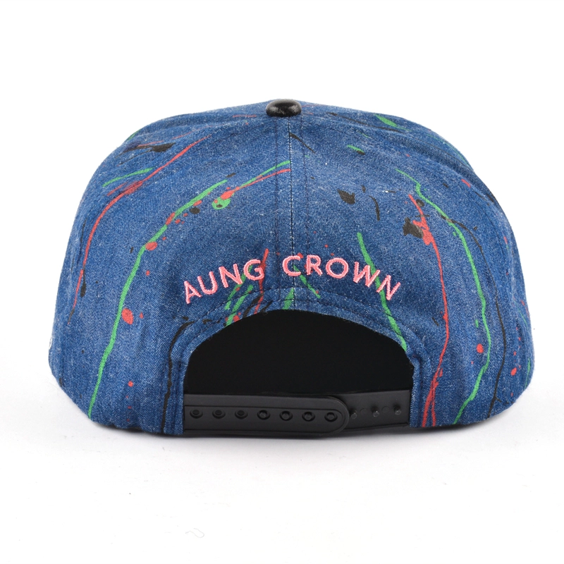 3d κέντημα δερμάτινο κενό δερμάτινο καπέλο snapback προσαρμοσμένο