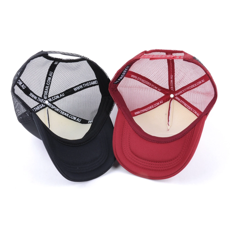 Gorras de camionero deportivas de espuma de parche con etiqueta de béisbol de 5 paneles
