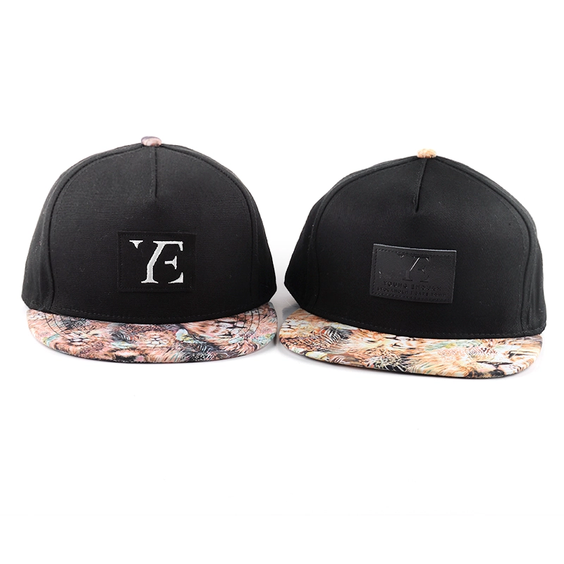 5 لوحات سوداء مطبوعة بريم الطفل snapback قبعات مخصصة