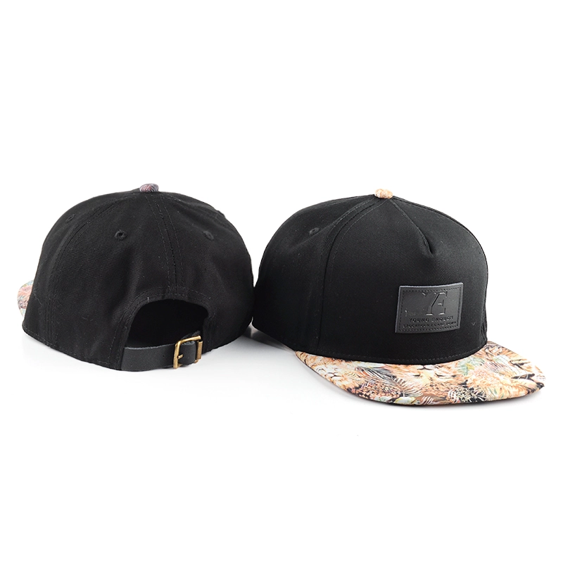 5 لوحات سوداء مطبوعة بريم الطفل snapback قبعات مخصصة