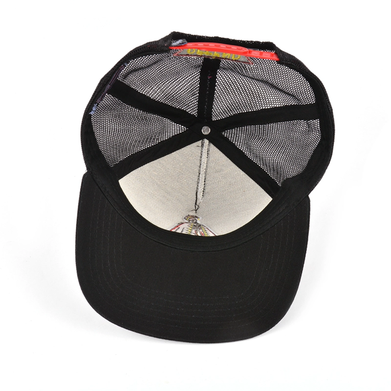 Bonés de malha do camionista do bebê do preto do logotipo do painel de 5 painéis