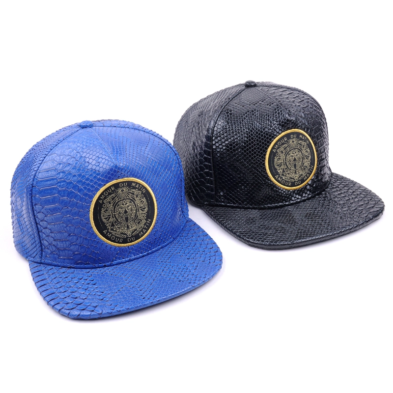 5 paneles bordados logo cuero snapback gorras proveedor personalizado
