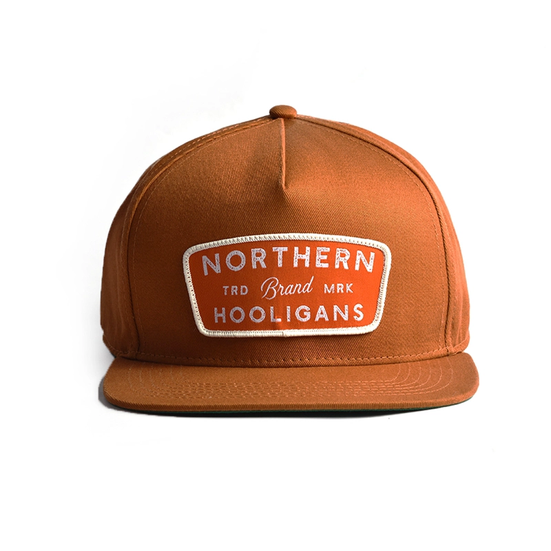 Gorras snapback tejidas de parche plano de 5 paneles