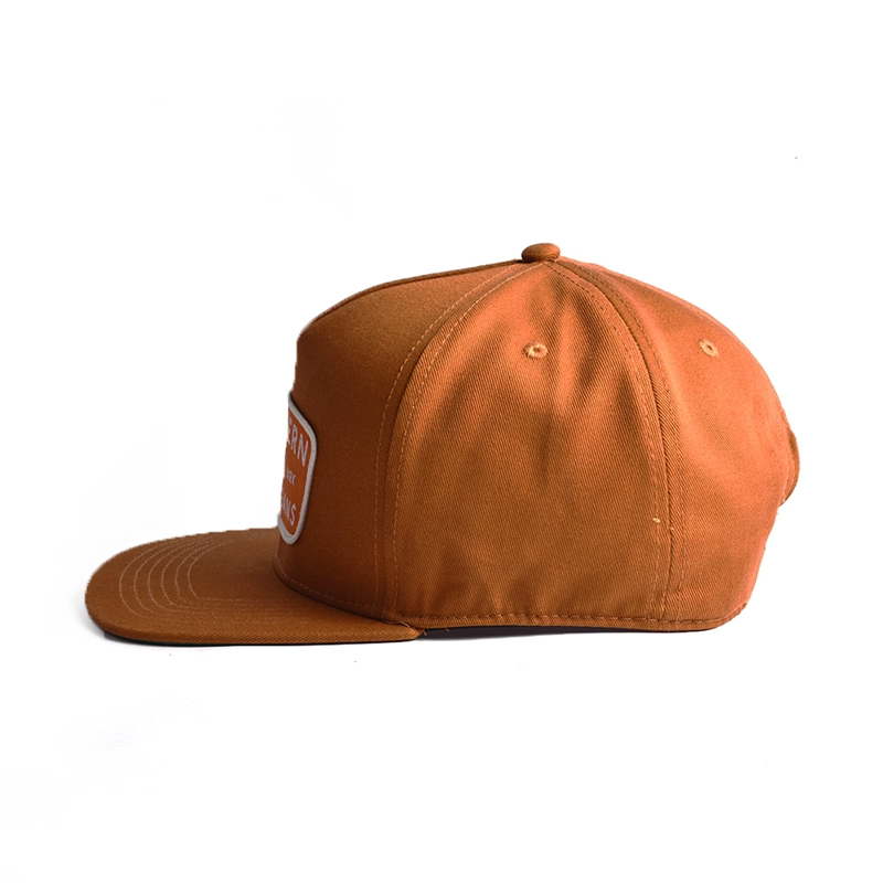 Gorras snapback tejidas de parche plano de 5 paneles