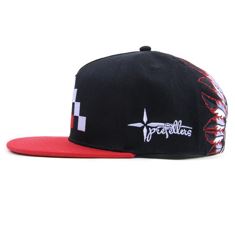 Gorras de bordado planas de diseño de 5 paneles snapnack al por mayor