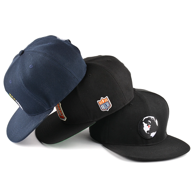 6 panel platte rand snapback cap te koop op maat leverancier
