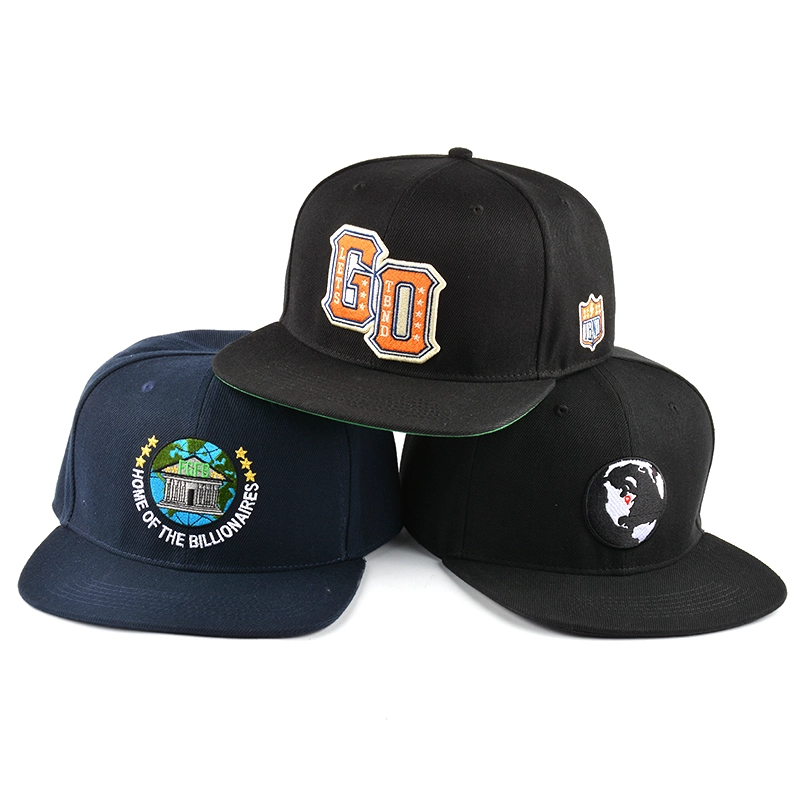 6 panel platte rand snapback cap te koop op maat leverancier