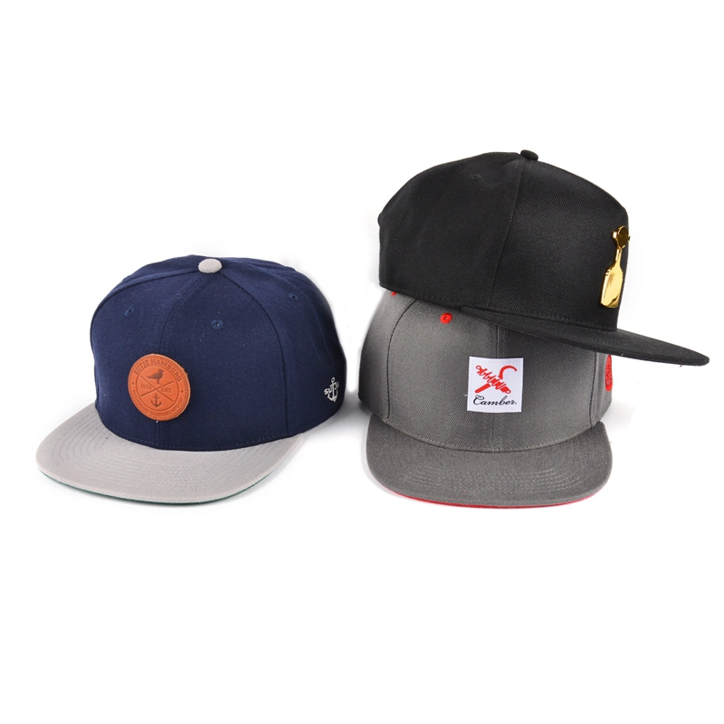 6 panel snapback cap with brand logo
