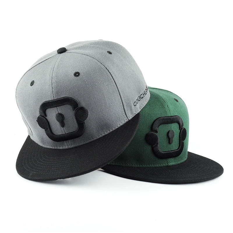 6 panels embroidery logo snapback caps custom supplier china