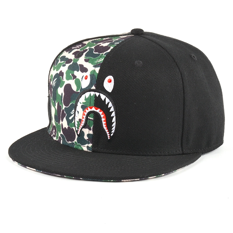 6 panels flat embroidery cheap snapback caps wholesale
