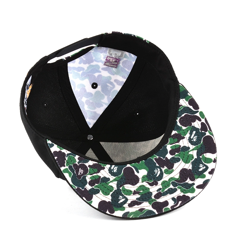 6 panels flat embroidery cheap snapback caps wholesale