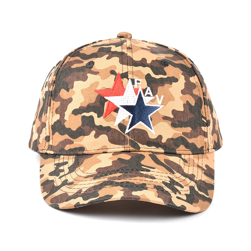 Casquettes de baseball camo brodées avec 6 panneaux