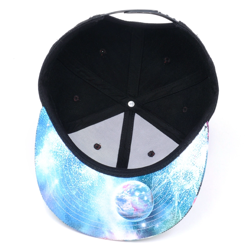 6 panelen zwarte snapback cap custom fabriek