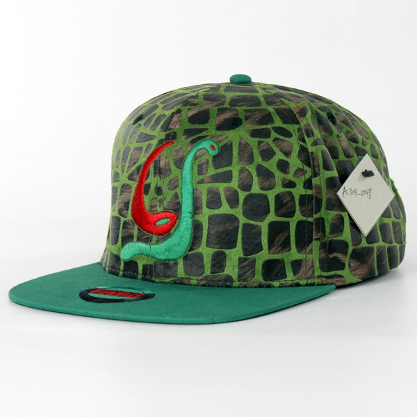 Acrylic and printed snakeskin leather strapback