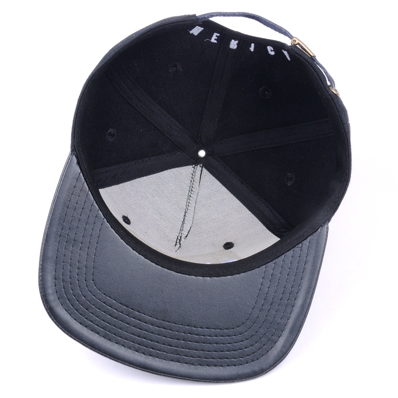 Acrylaanpassen platte rand 5 panel hat snapback cap met 3D borduurwerk