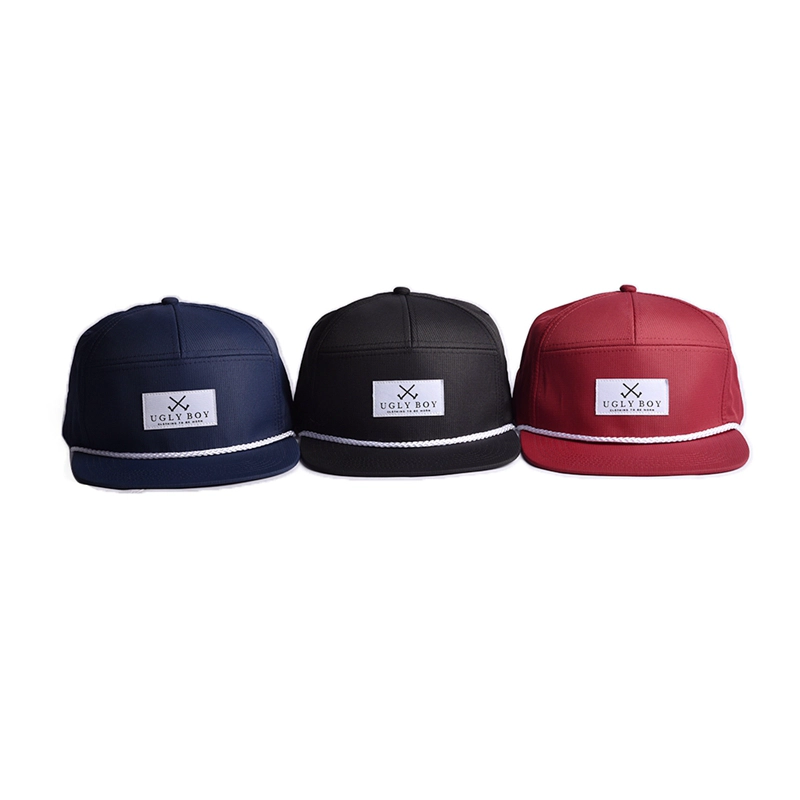 Logo apliques 7 paneles gorras snapback cuerda personalizada