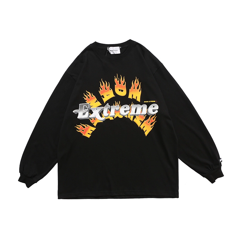 Cina Fresco nero colore hip-hop contrasto fuoco donne felpa oversize produttore
