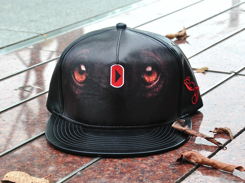 Black leather snapback hat wholesale custom,leather plain snapback cap