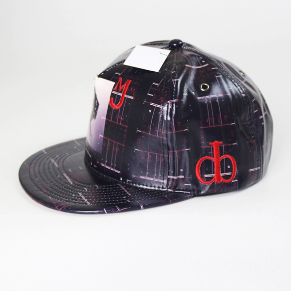 Black leather snapback hat wholesale