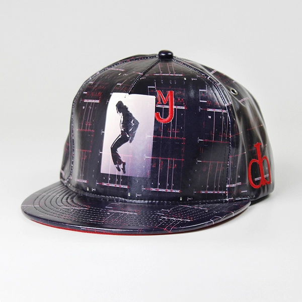 Black leather snapback hat wholesale