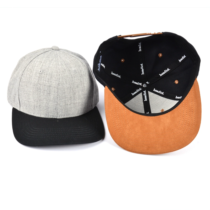 Flache Bill Snapback-Kappe aus Acryl mit sechs Feldern