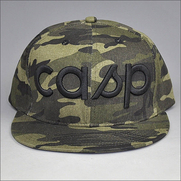 Camo blanco pico plana 3D retroceda sombrero