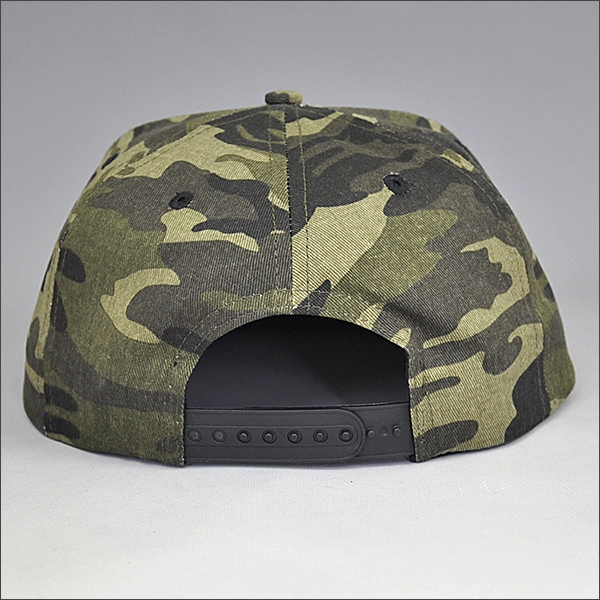 Camo blanco pico plana 3D retroceda sombrero
