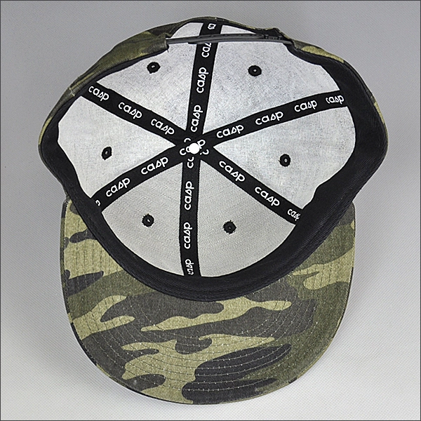 Camo blanco pico plana 3D retroceda sombrero