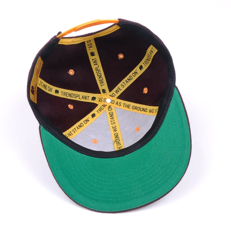 Custom 6-Panel Wool Snapback Cap
