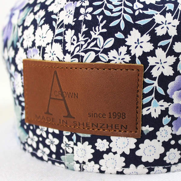 6 pannelli personalizzati tappi pelle floreale logo snapback