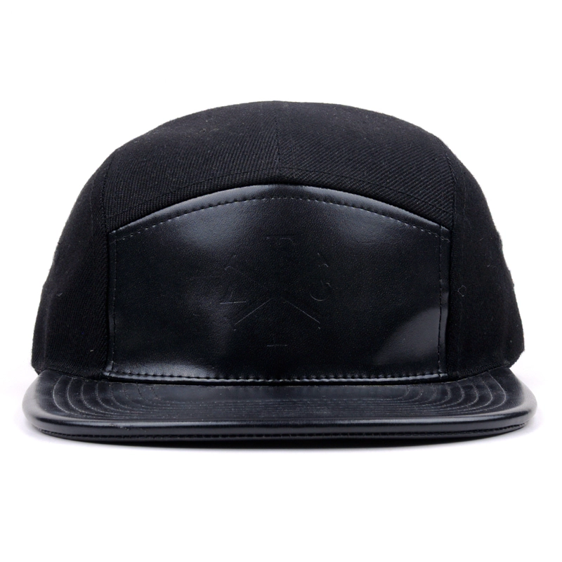 porcelana Custom Black 5Panel en relieve Snapback Cap fabricante