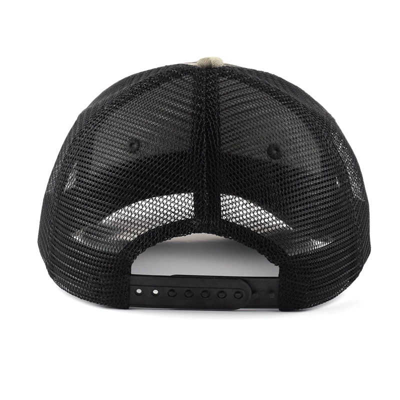 Algodón personalizado camuflaje béisbol camionero gorra proveedor