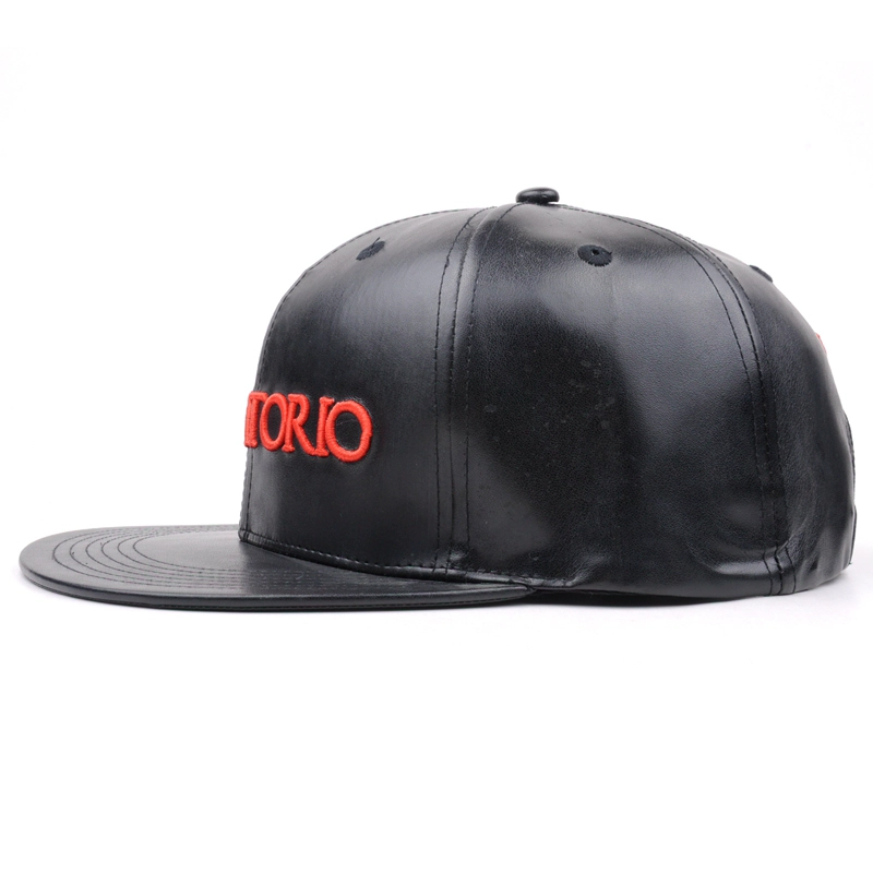 Benutzerdefinierte Leder Snapback Cap / Mütze