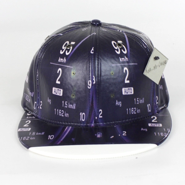 Custom black leather snapback