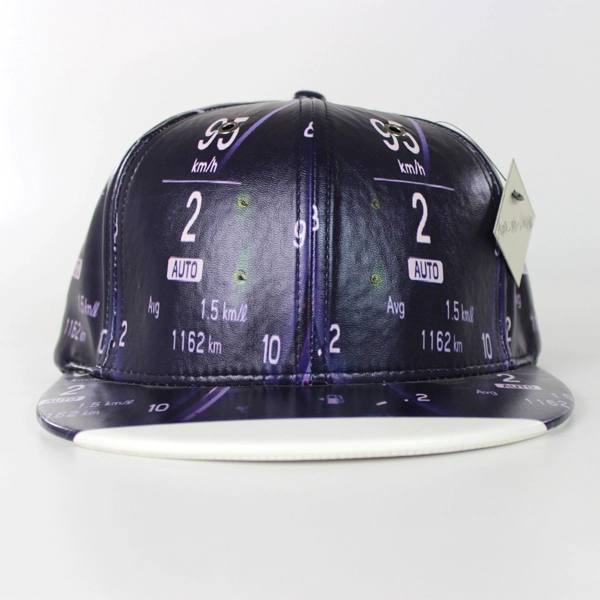 Custom black leather snapback