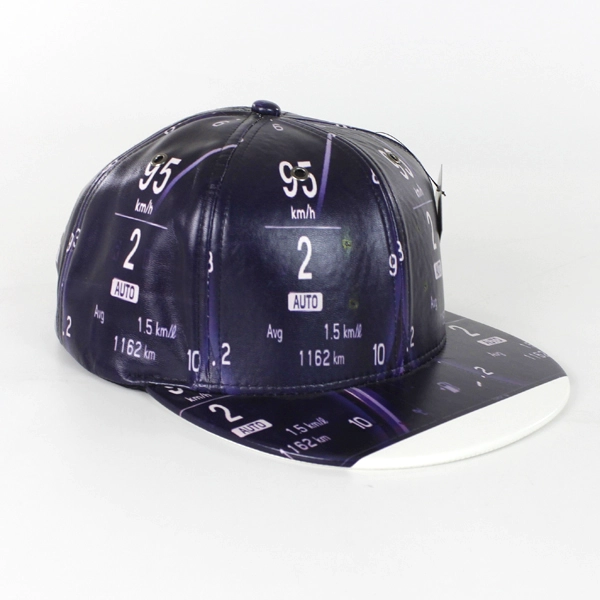 Custom black leather snapback
