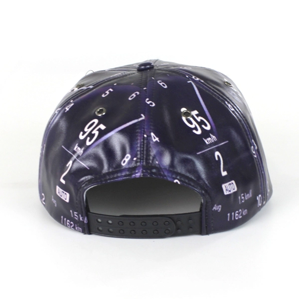 Custom black leather snapback