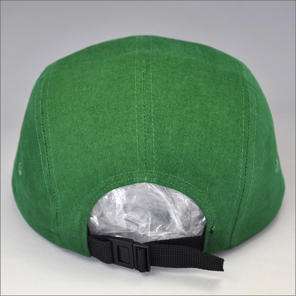 Custom woven label cotton 5 panel cap hat