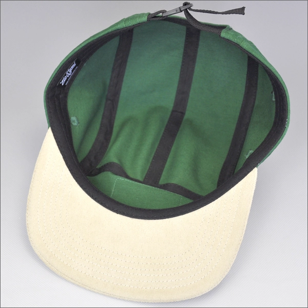 Custom woven label cotton 5 panel cap hat
