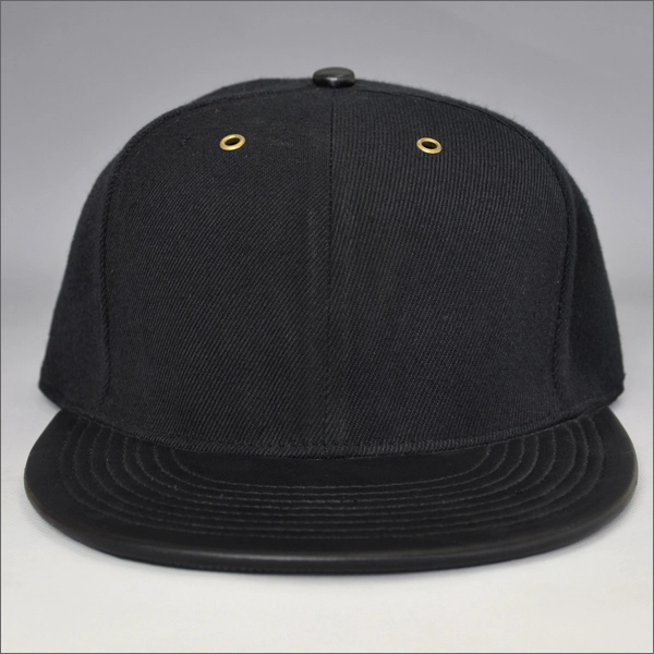 Fashion plain black snapback hats