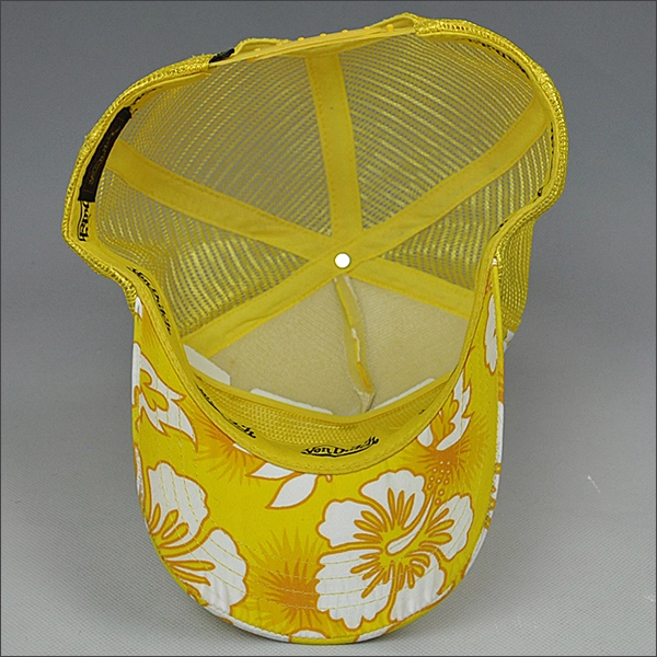Floral stoffen mesh trucker cap