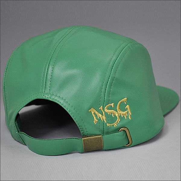 Cuir vert gaufré 5 panneaux