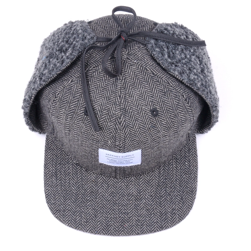 Γκρι μαλλί Snapback καλύπτει προσαρμοσμένο εργοστάσιο
