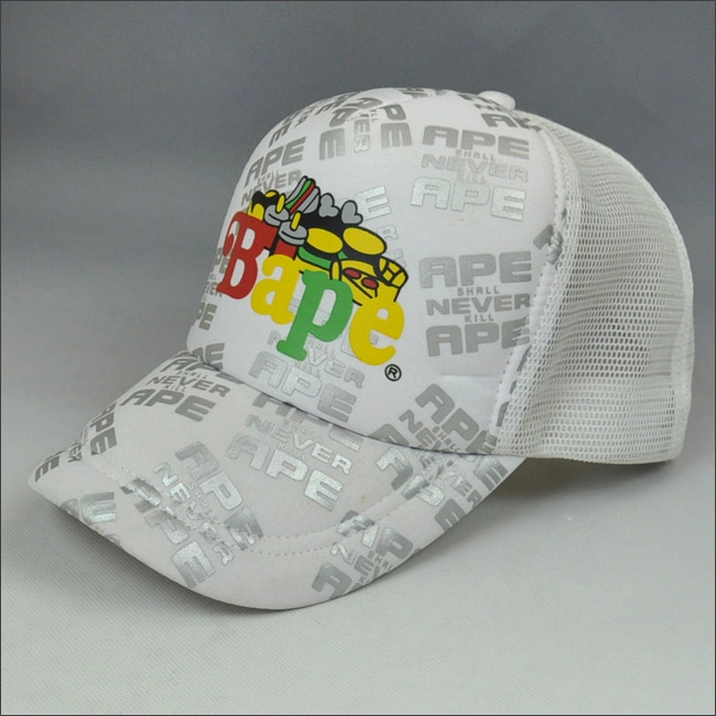 Chine Blanc caoutchouc impression casquette de camionneur fabricant