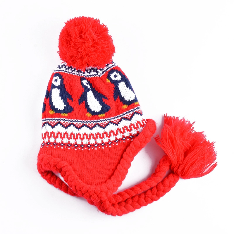 卸売フラット刺繍カスタムニットアクリルビーニー
