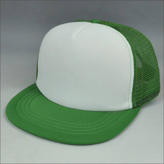 Wholesale blank flat bill mesh snapback hat