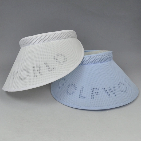 Wide brim PVC sun visor with laser logos