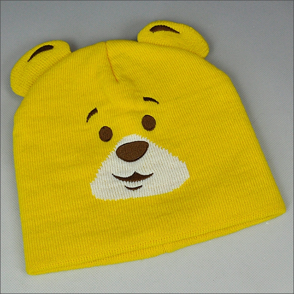 Yellow bear beanie