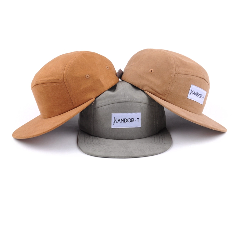 logo applique daim 5 panneaux design de logo casquettes personnalisé